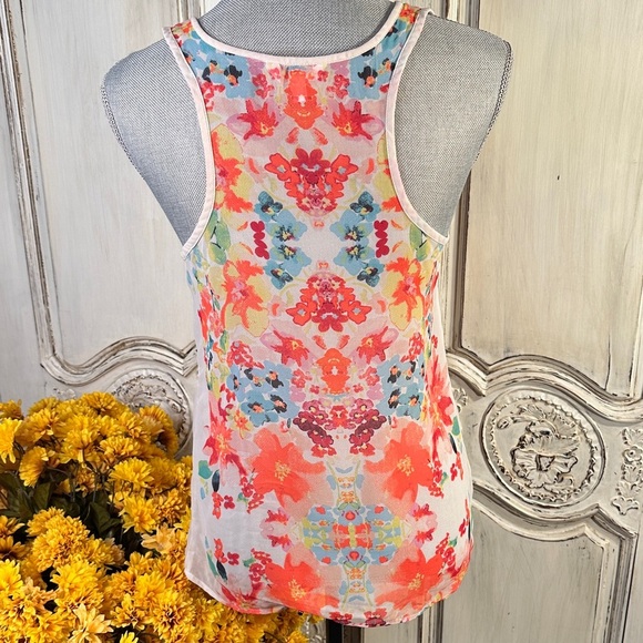 Candies Y2K Sheer Floral Print Women's Tank Top with Lovely Colors & Sequins - Picture 6 of 10